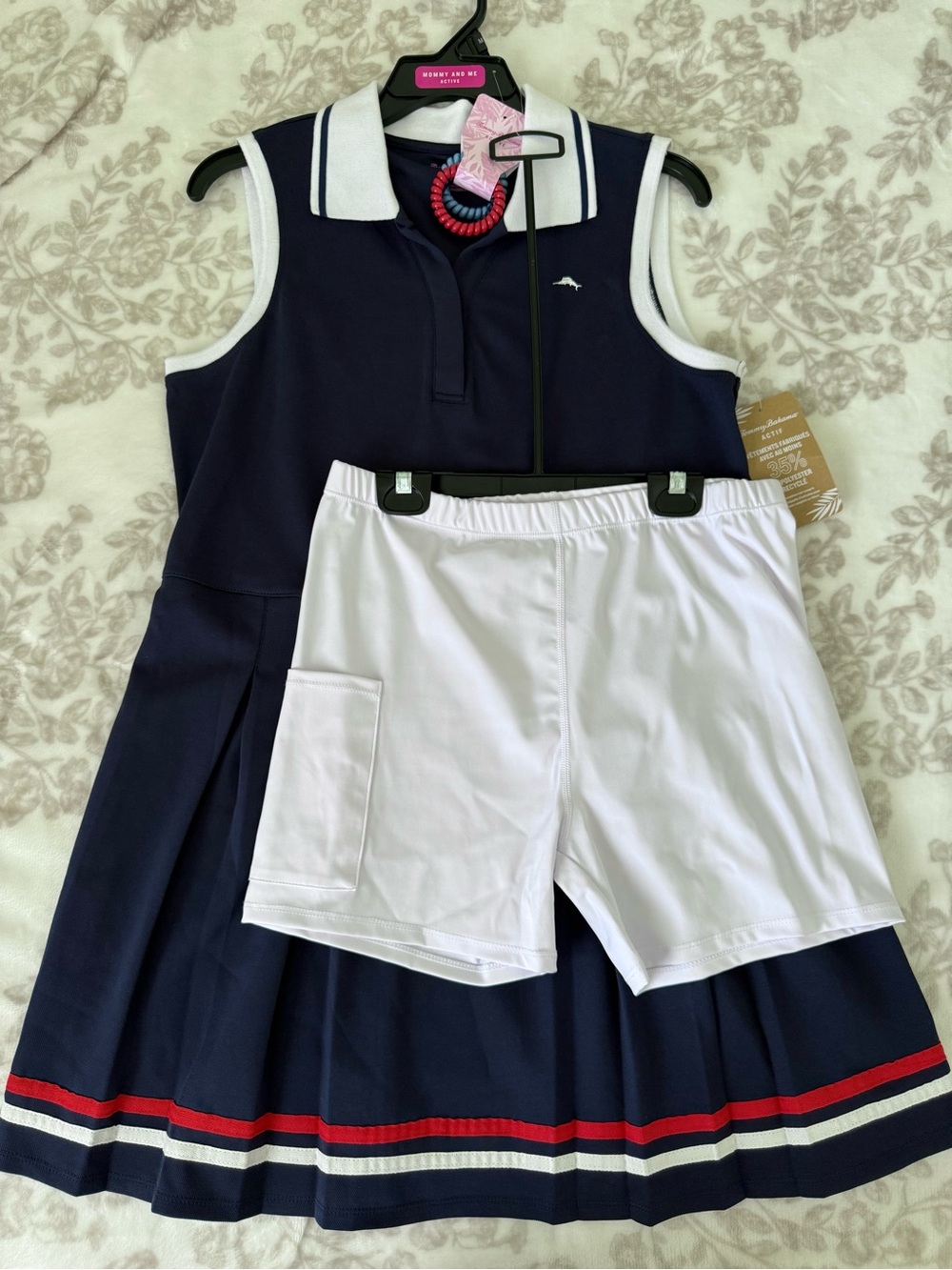 NEW Tommy Bahama Polo Tennis Golf Dress and Shorts Navy White - Picture 2 of 7